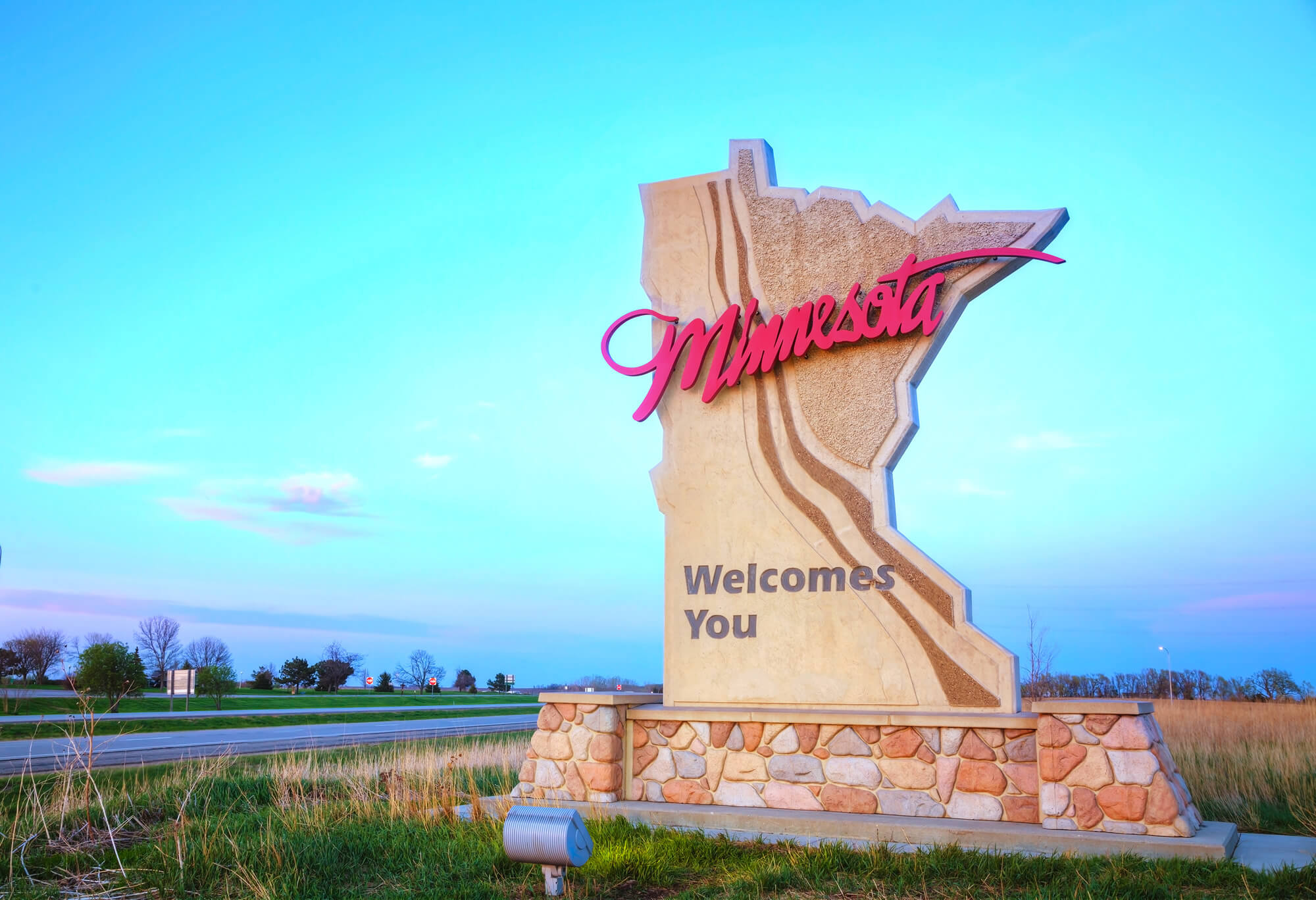 Minnesota Welcomes Sign Map