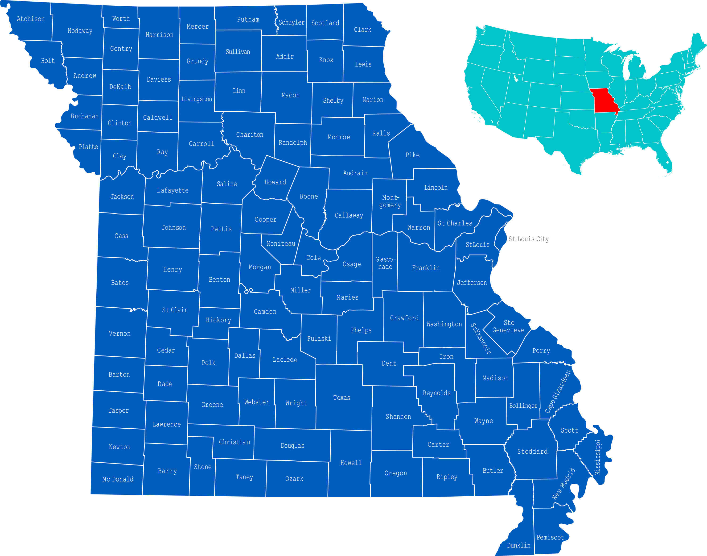 Missouri Blank Map