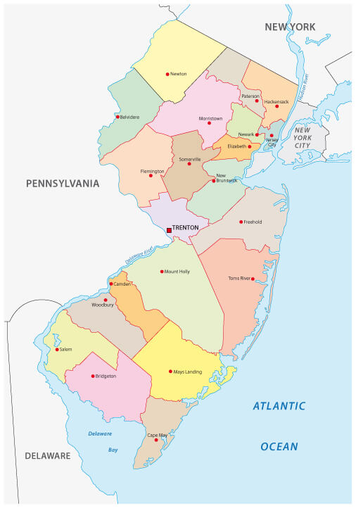New Jersey administrative map
