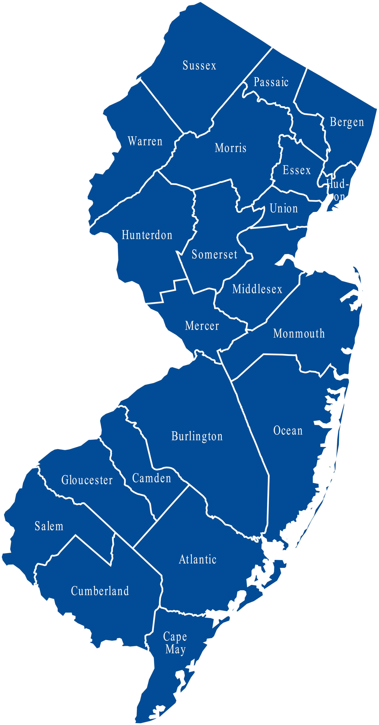 New Jersey Blank Counties map