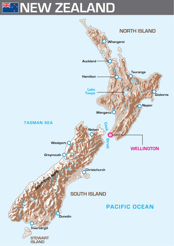 New Zealand Relief Map