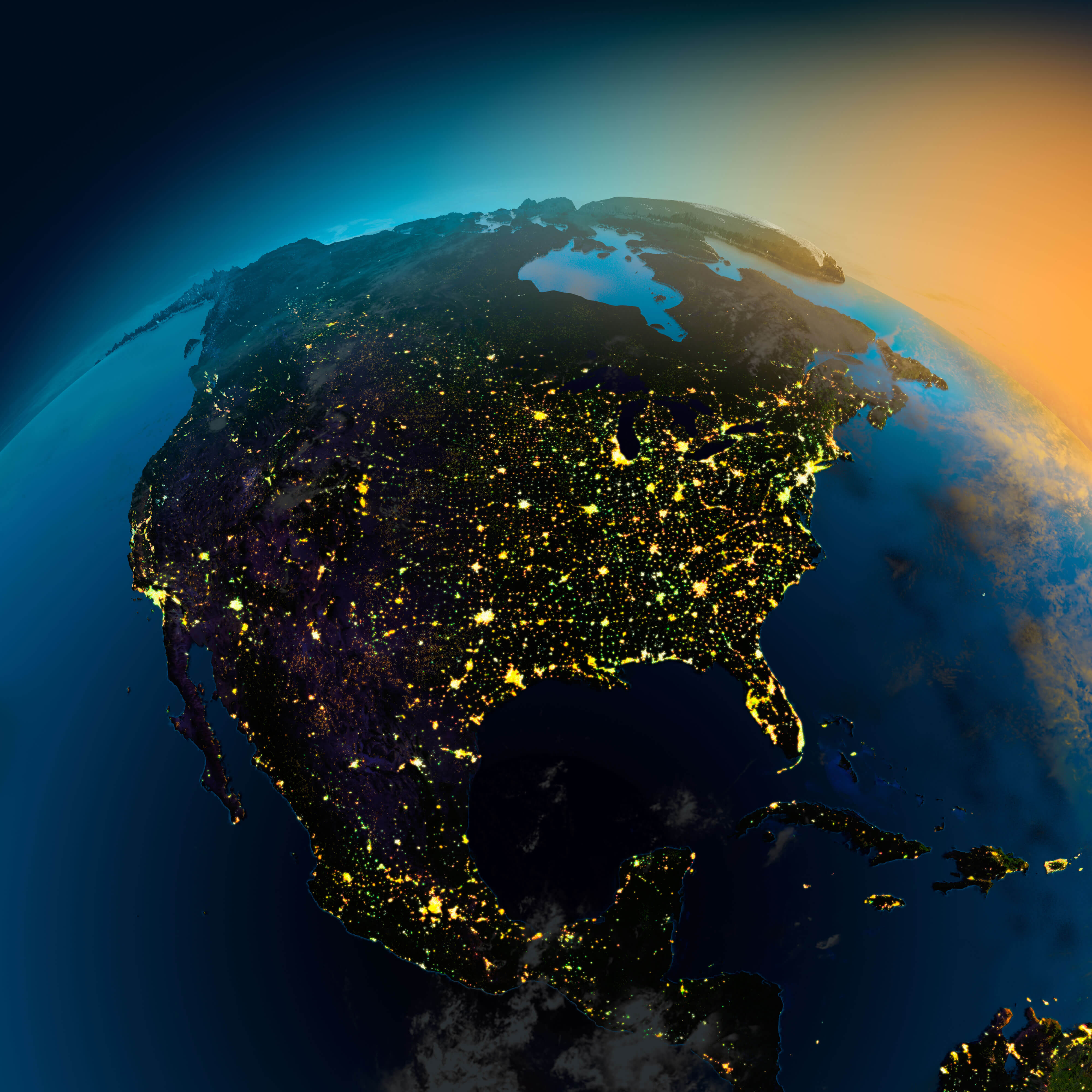 North America Satellite Map