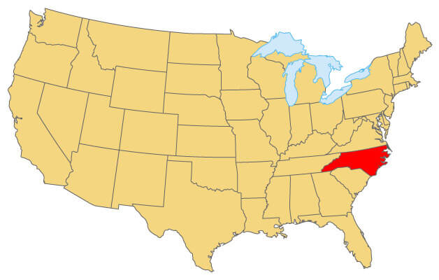 North Carolina Locatation Map