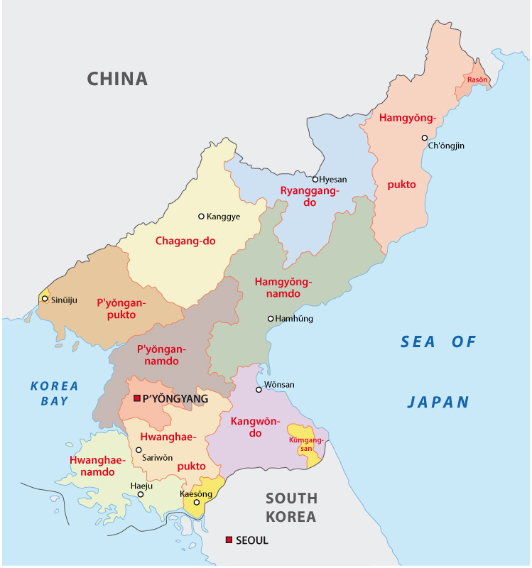 North Korea Administrative Map