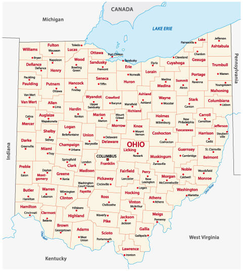 Map of Ohio - Guide of the World