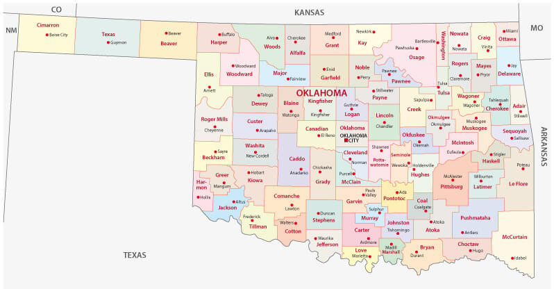 Oklahoma Administrative Map