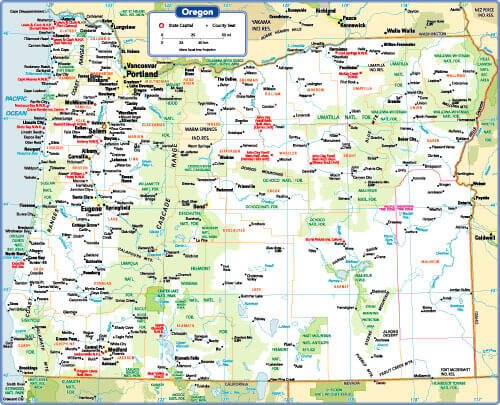 Oregon State Map US
