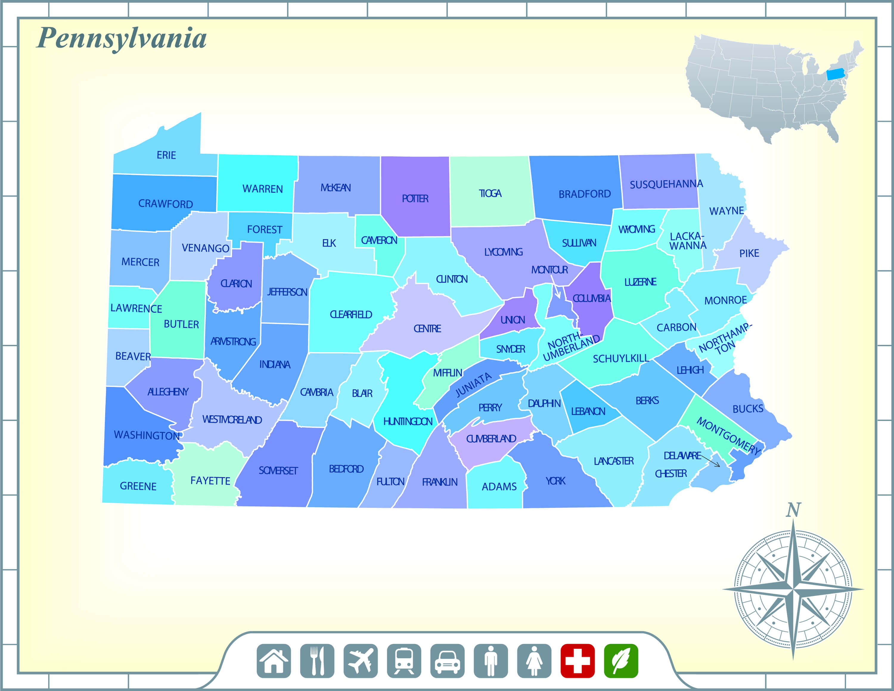 Pennsylvania state map