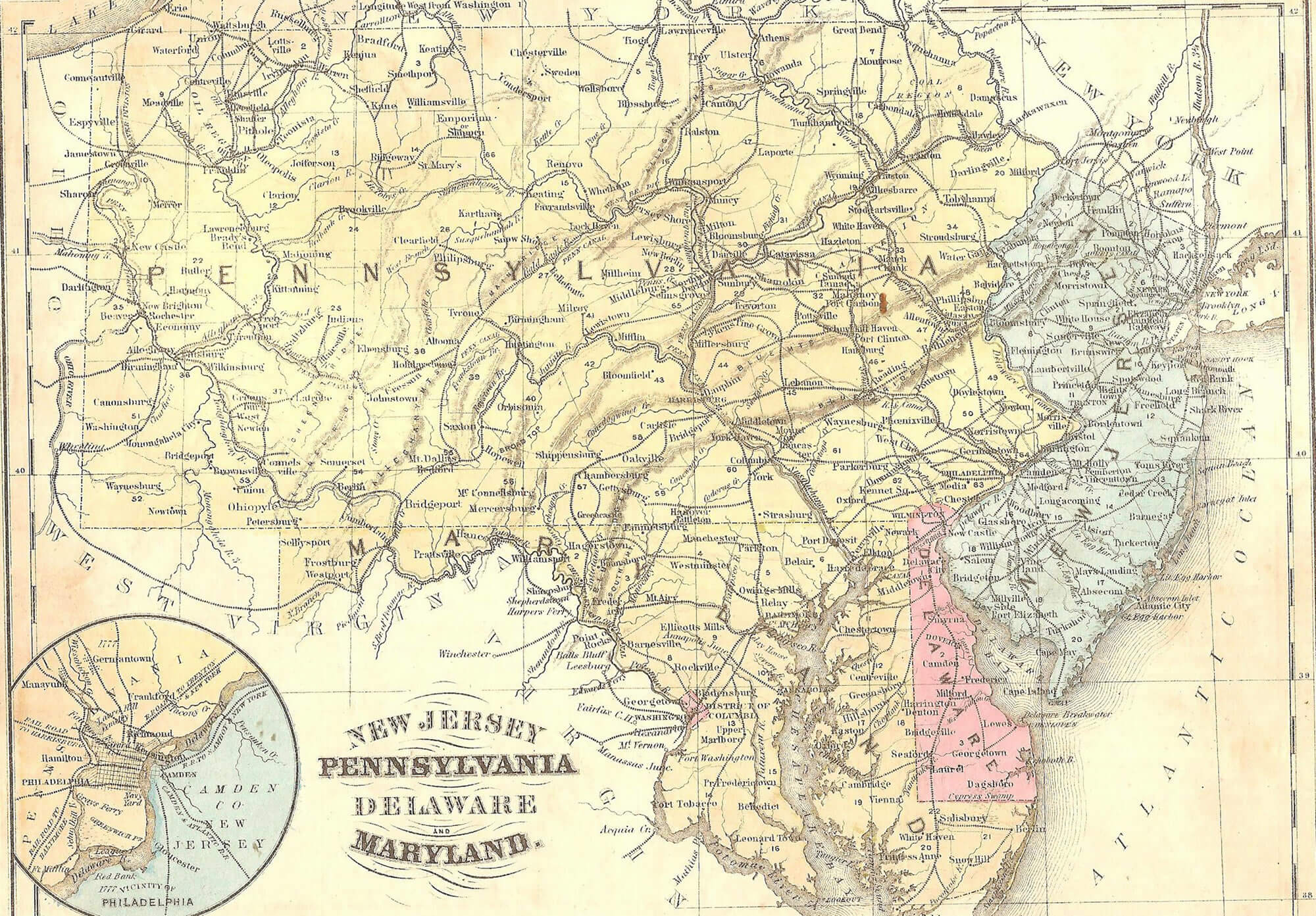 Pennsylvania Vintage 1891 Map