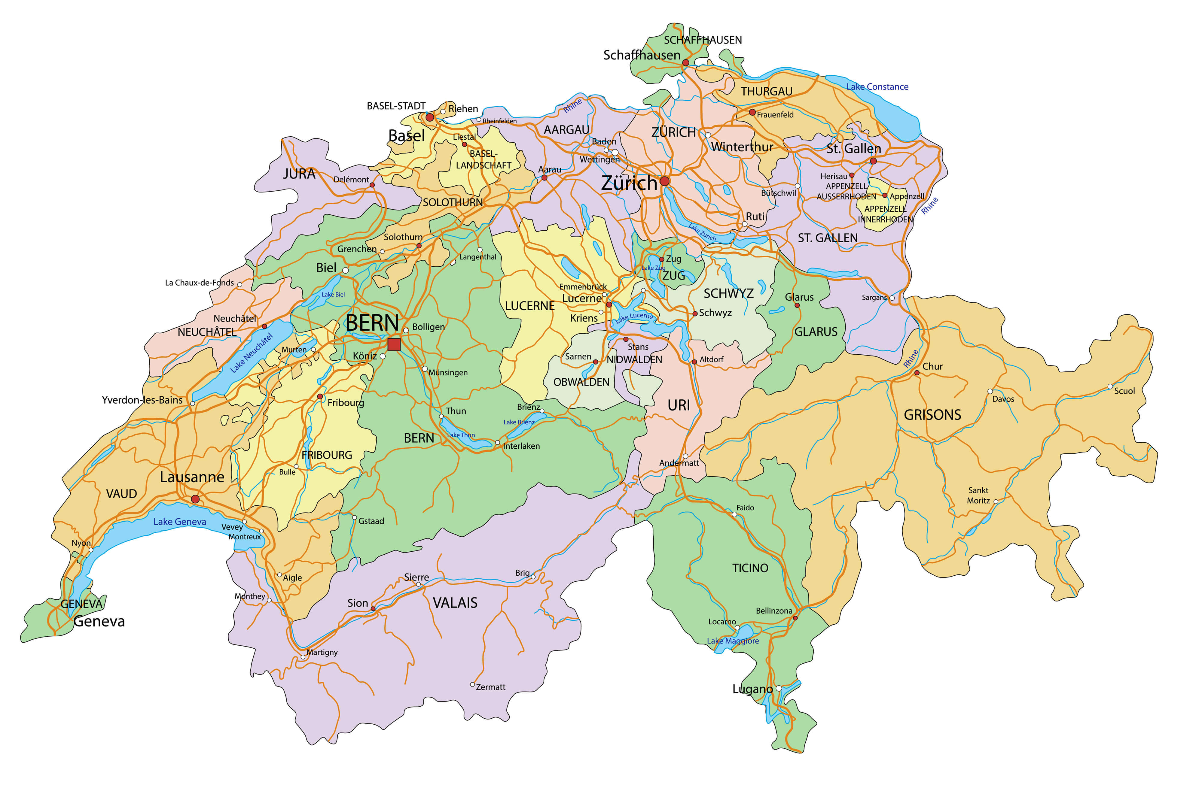 Switzerland Map Guide Of The World
