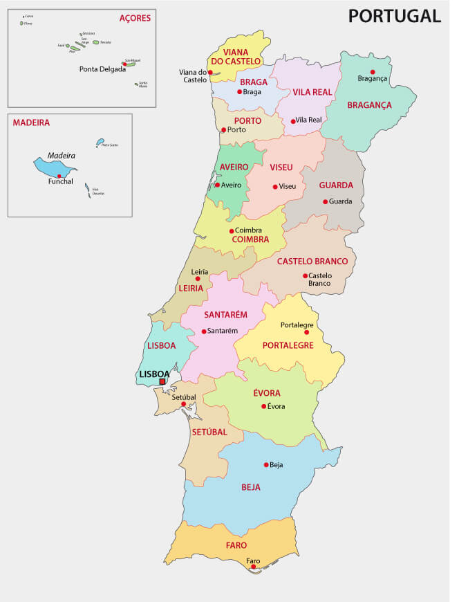 Portugal Administrative Map