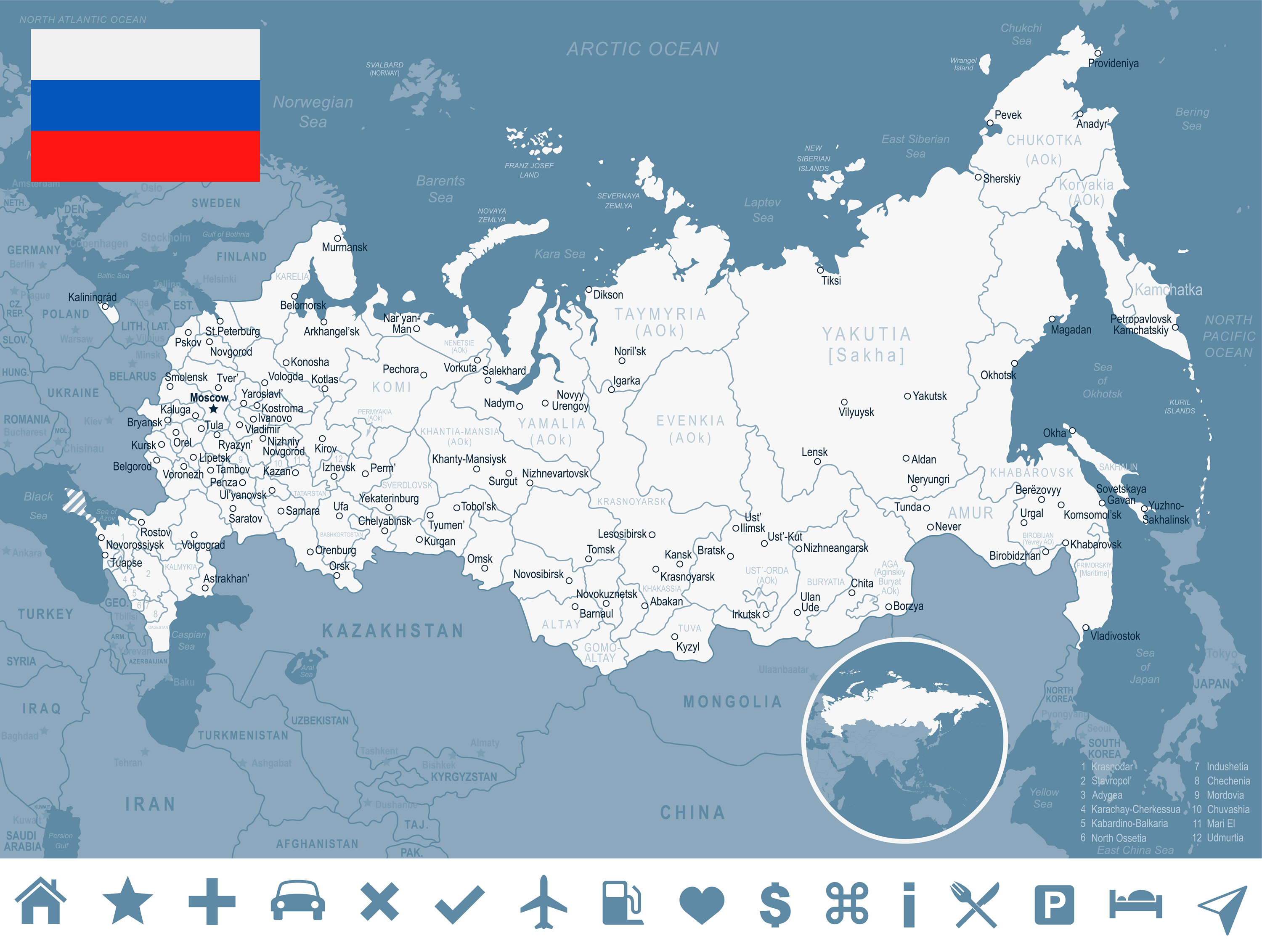 map of russia