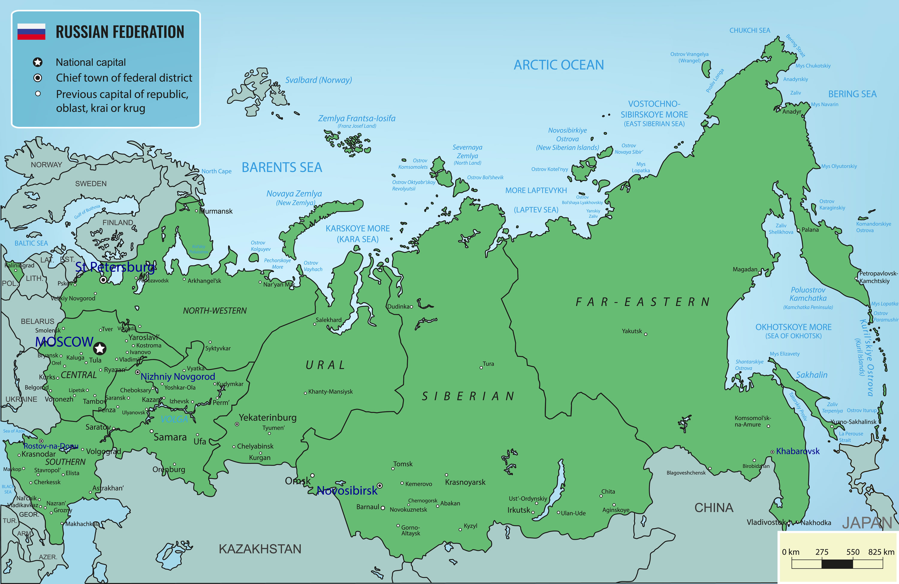Russian Federation territories Map