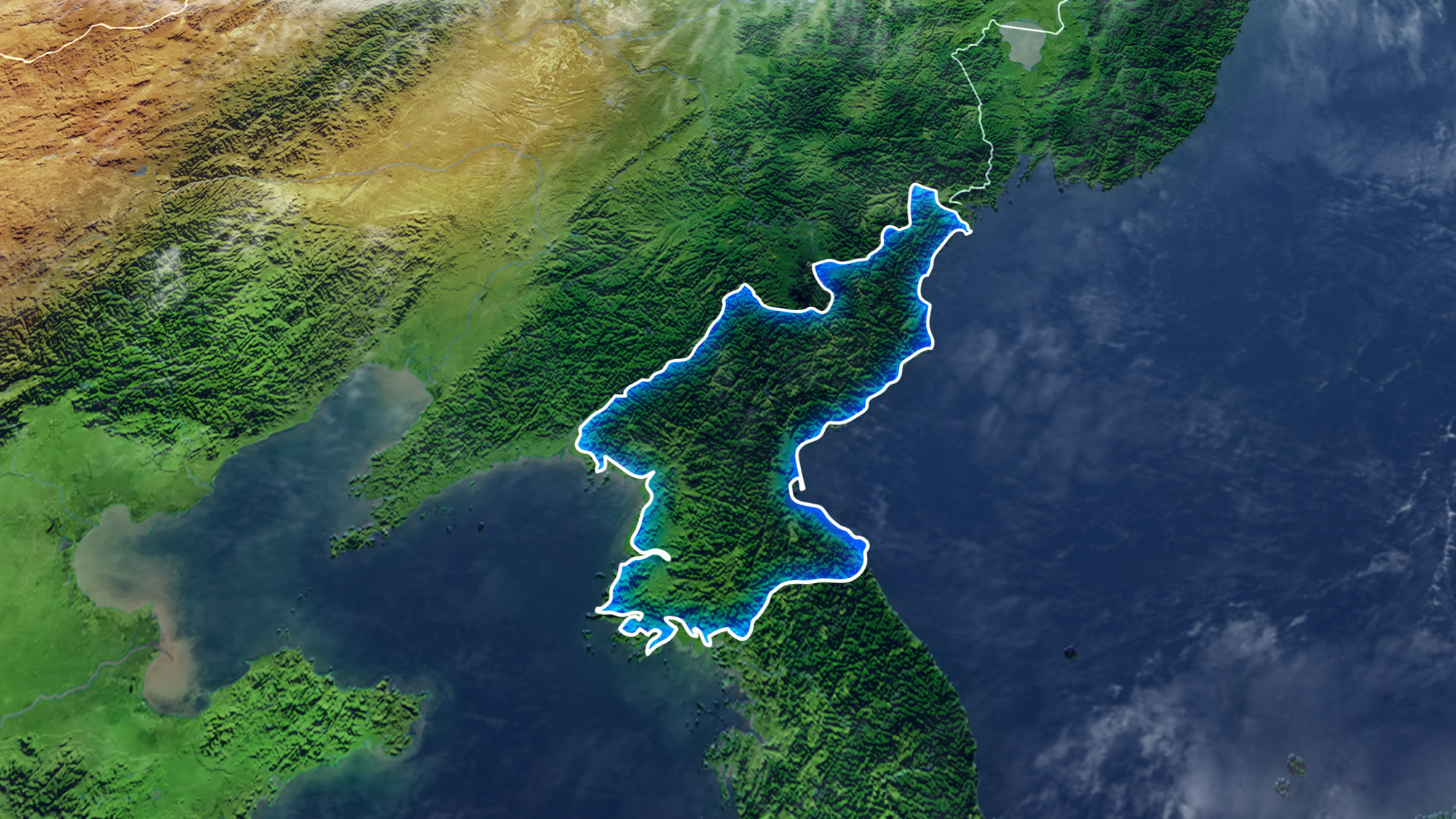 Satellite Map of North Korea