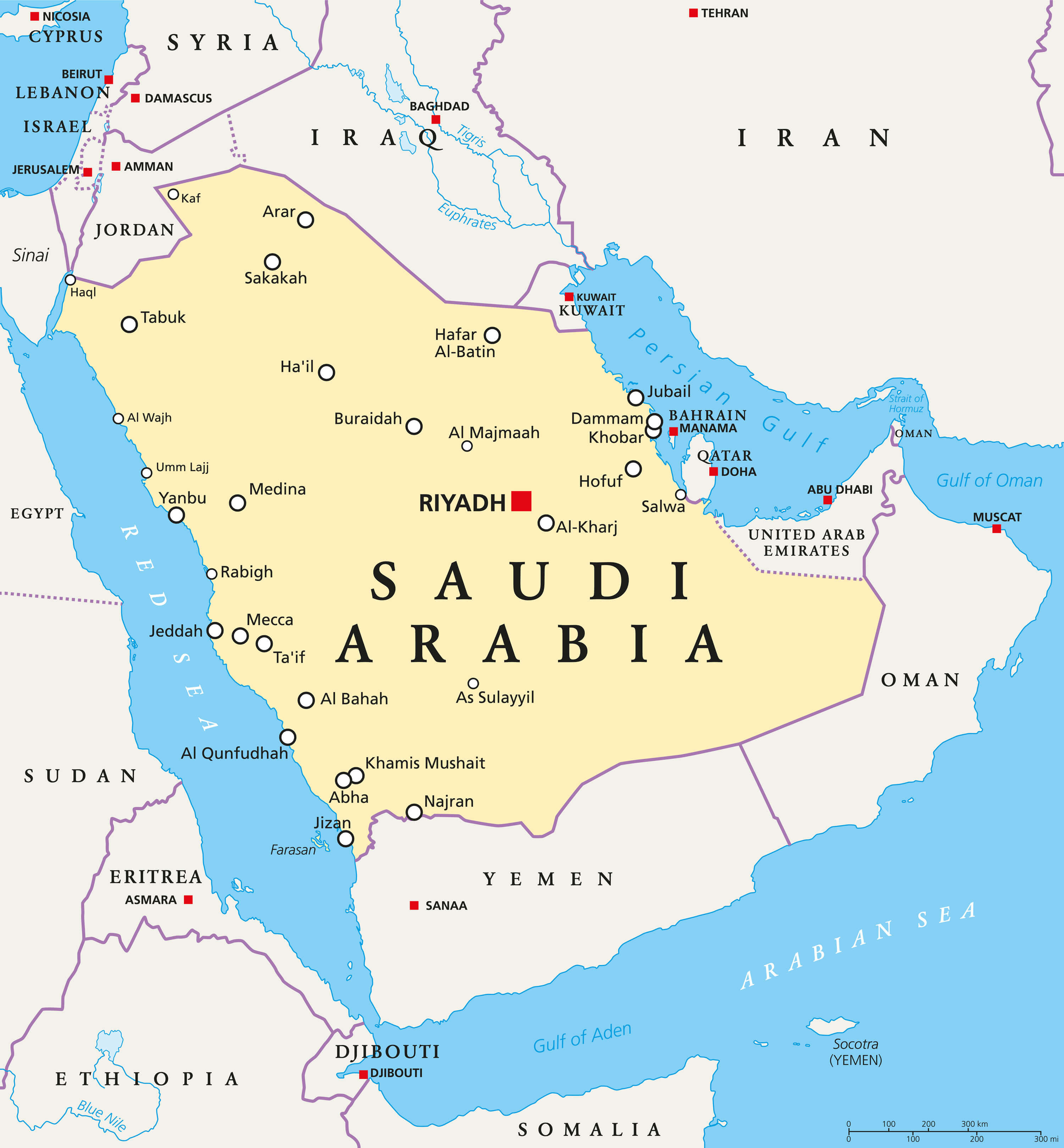 Saudi Arabia States Map