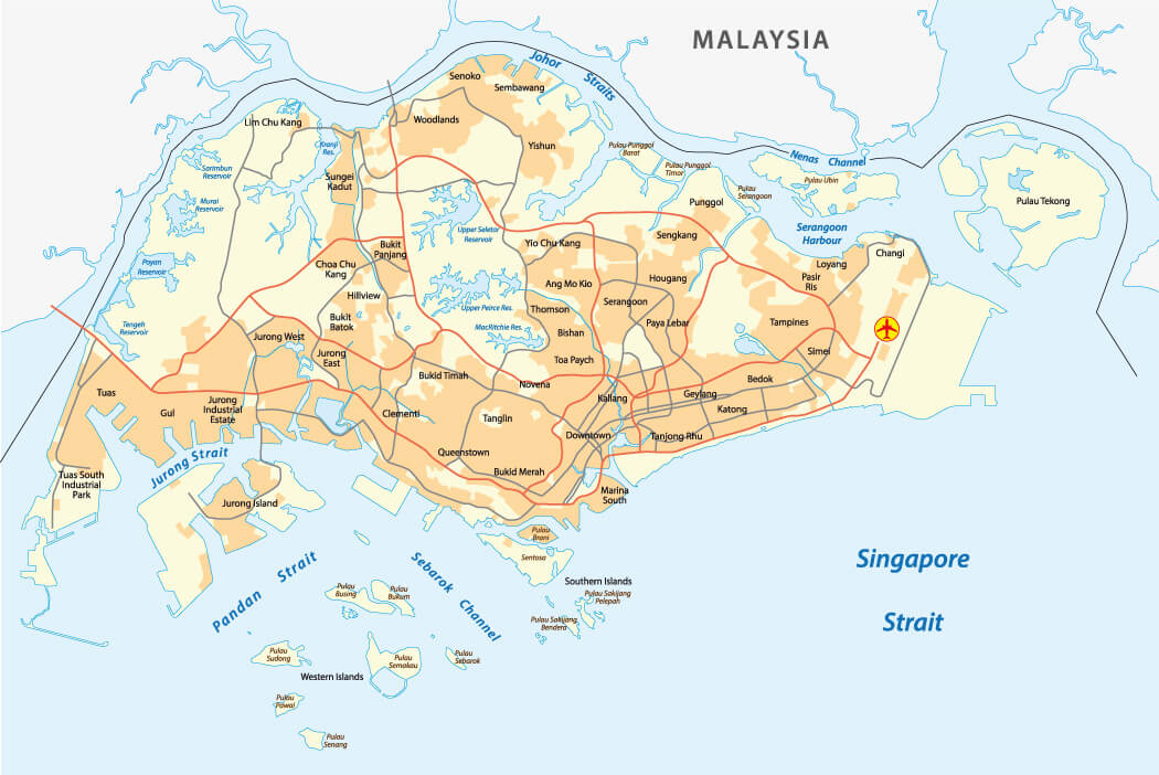 Singapore Map - Guide of the World