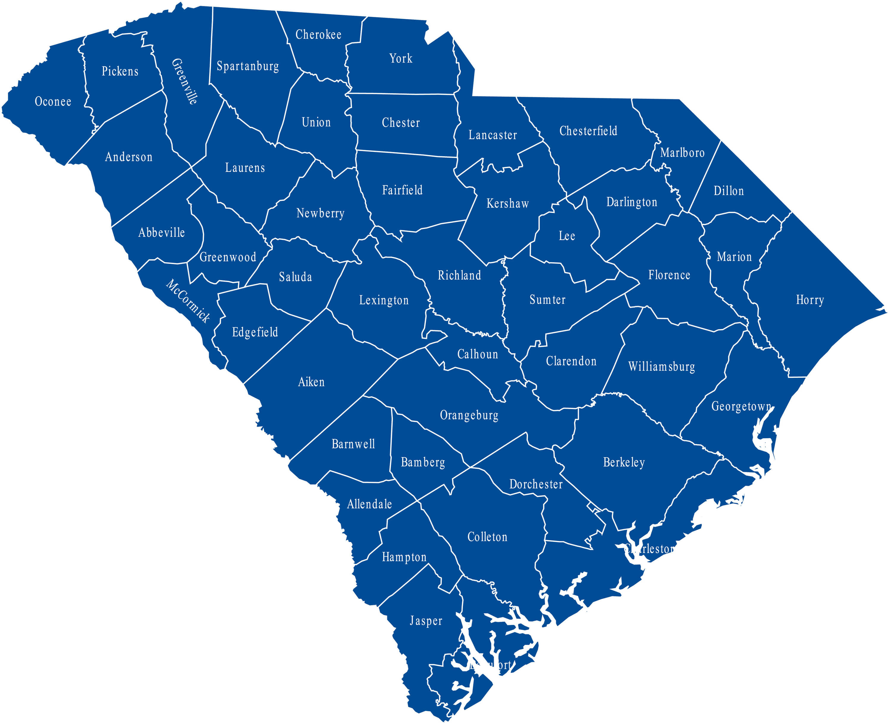 South Carolina Blank Map