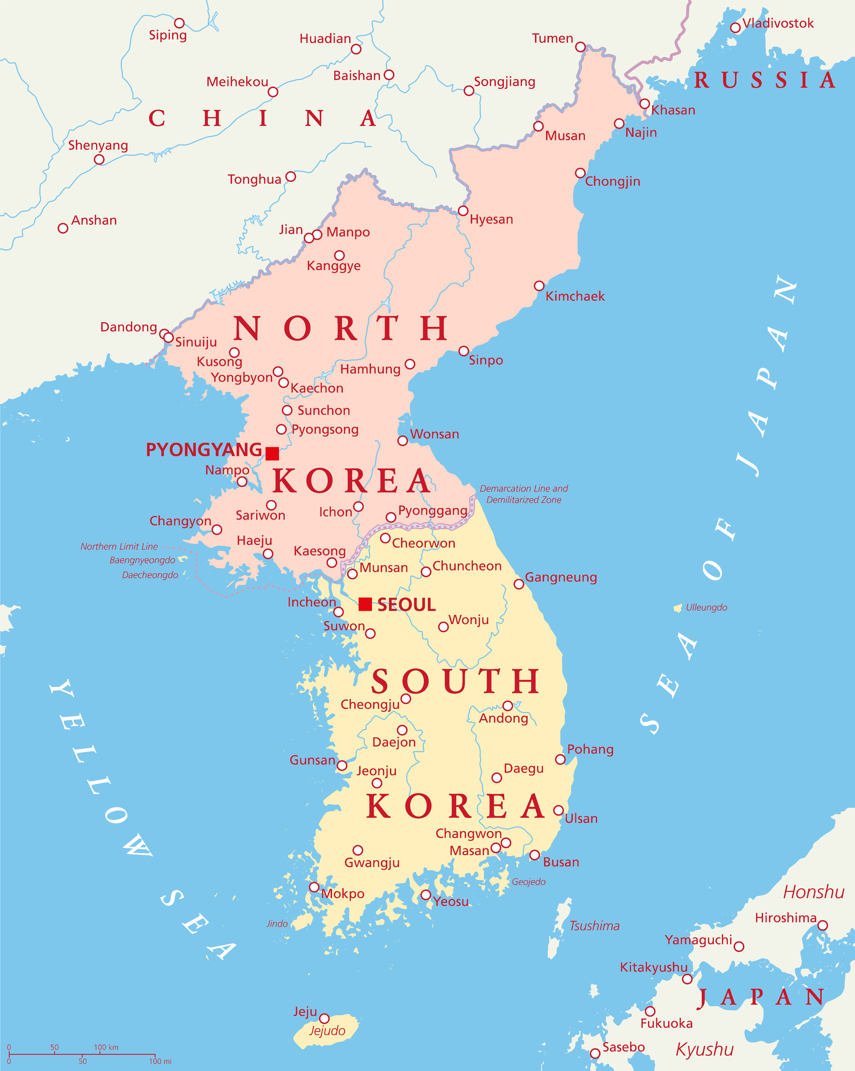 Printable Map Of South Korea