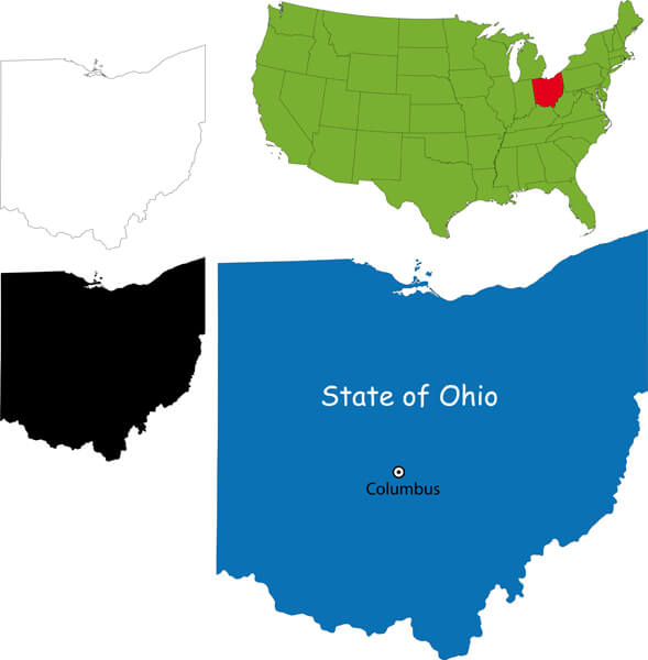 State Map of Ohio