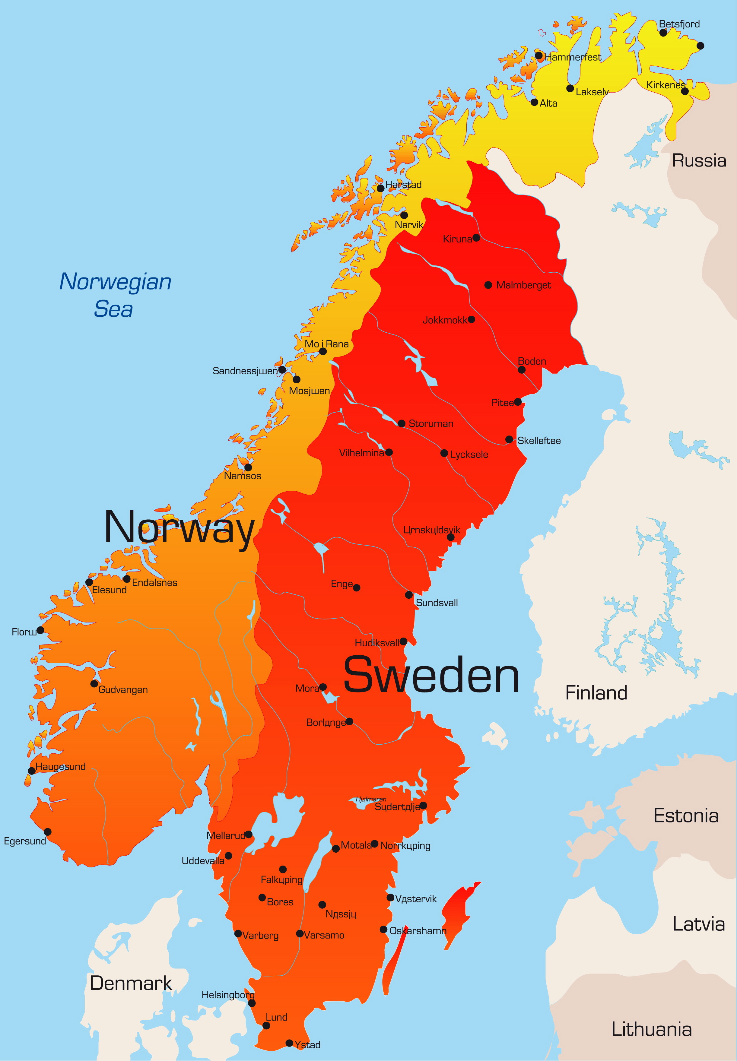 Sweden Map - Guide of the World