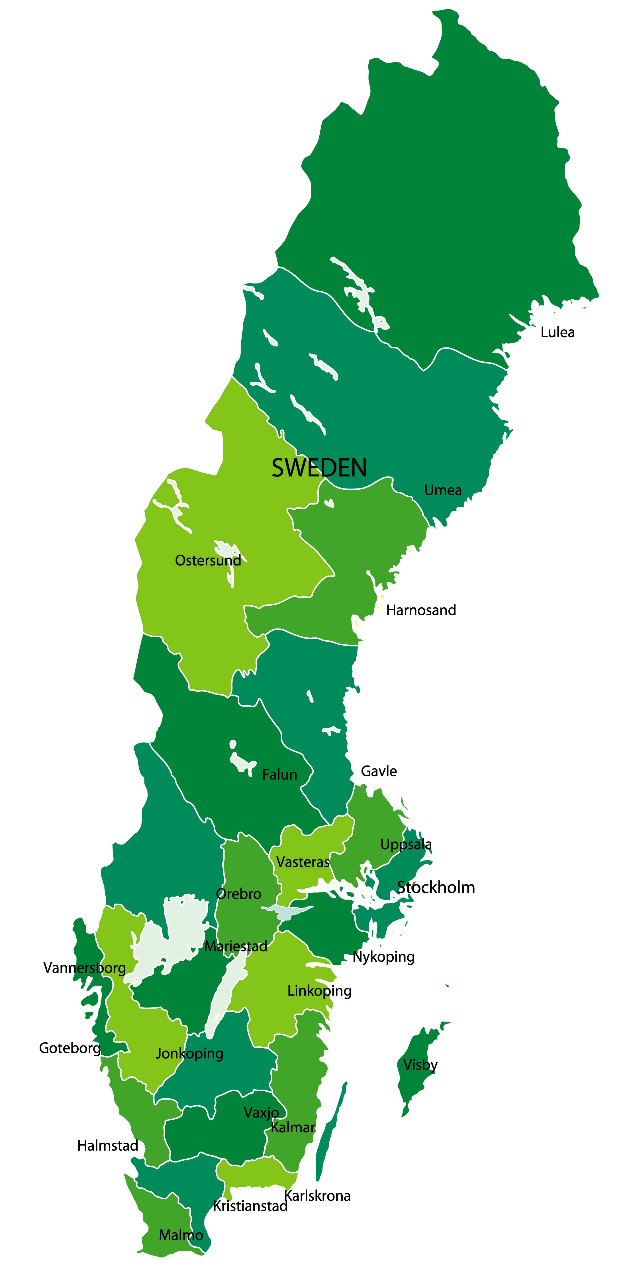 Sweden Regions Map