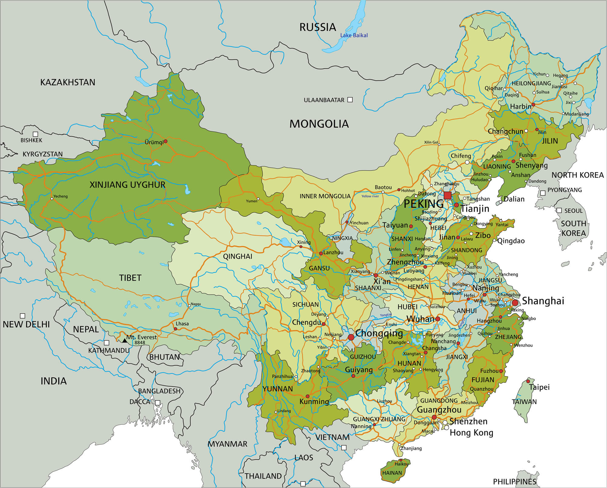 Taiwan China Political Map