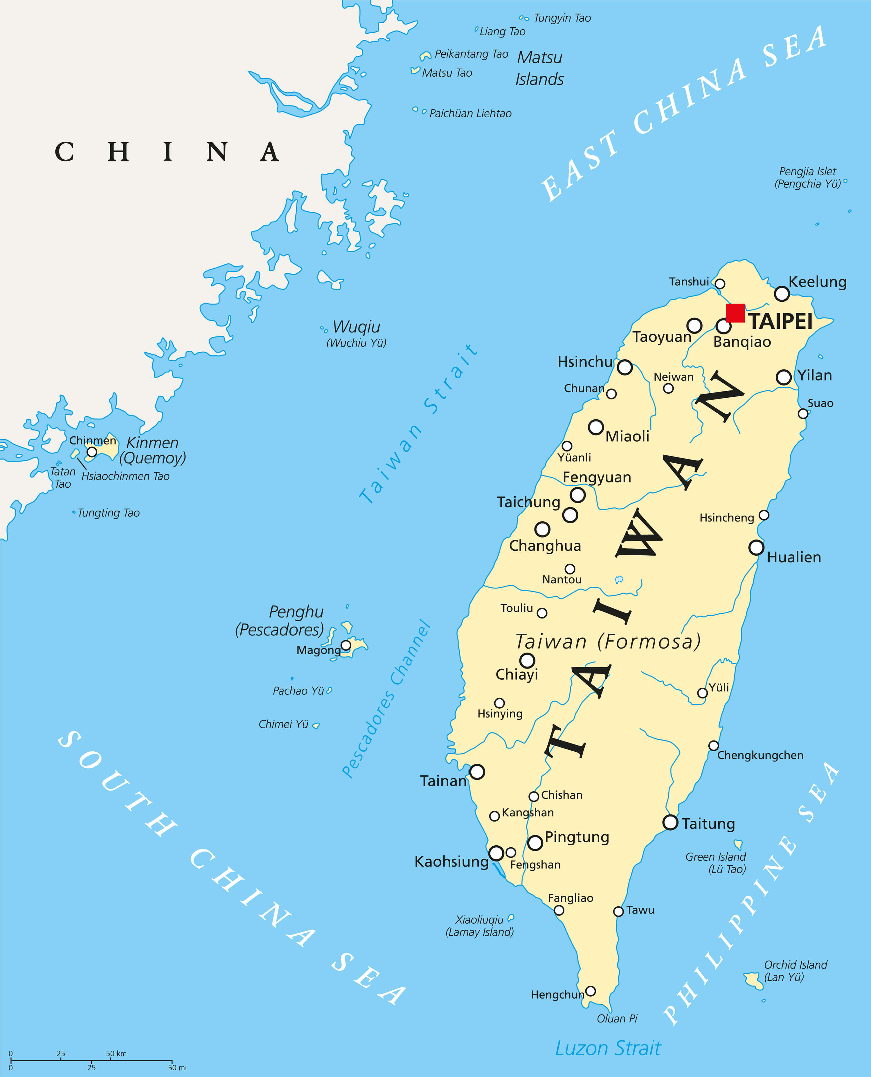 Taiwan On Map Of China - World Map