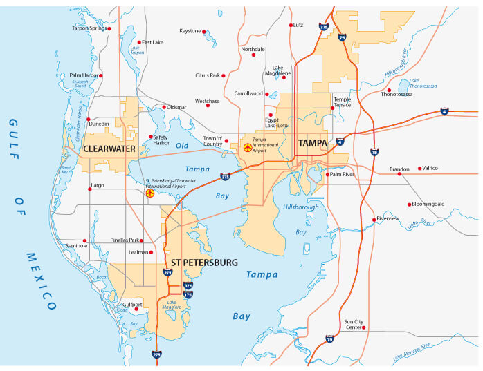 Tampa Bay Area Map, Florida