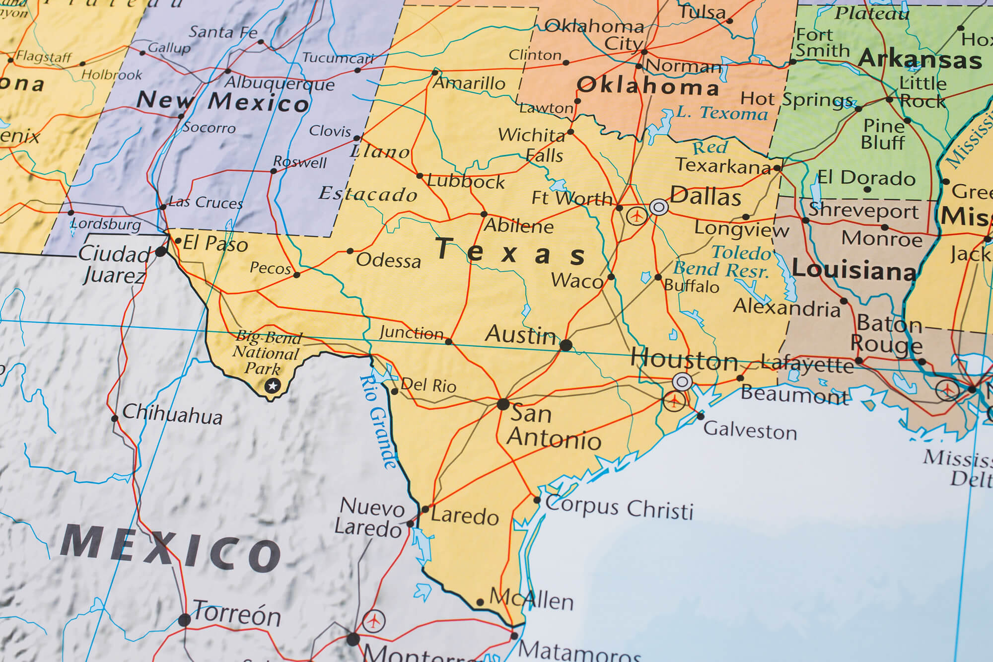Texas Map - Guide of the World