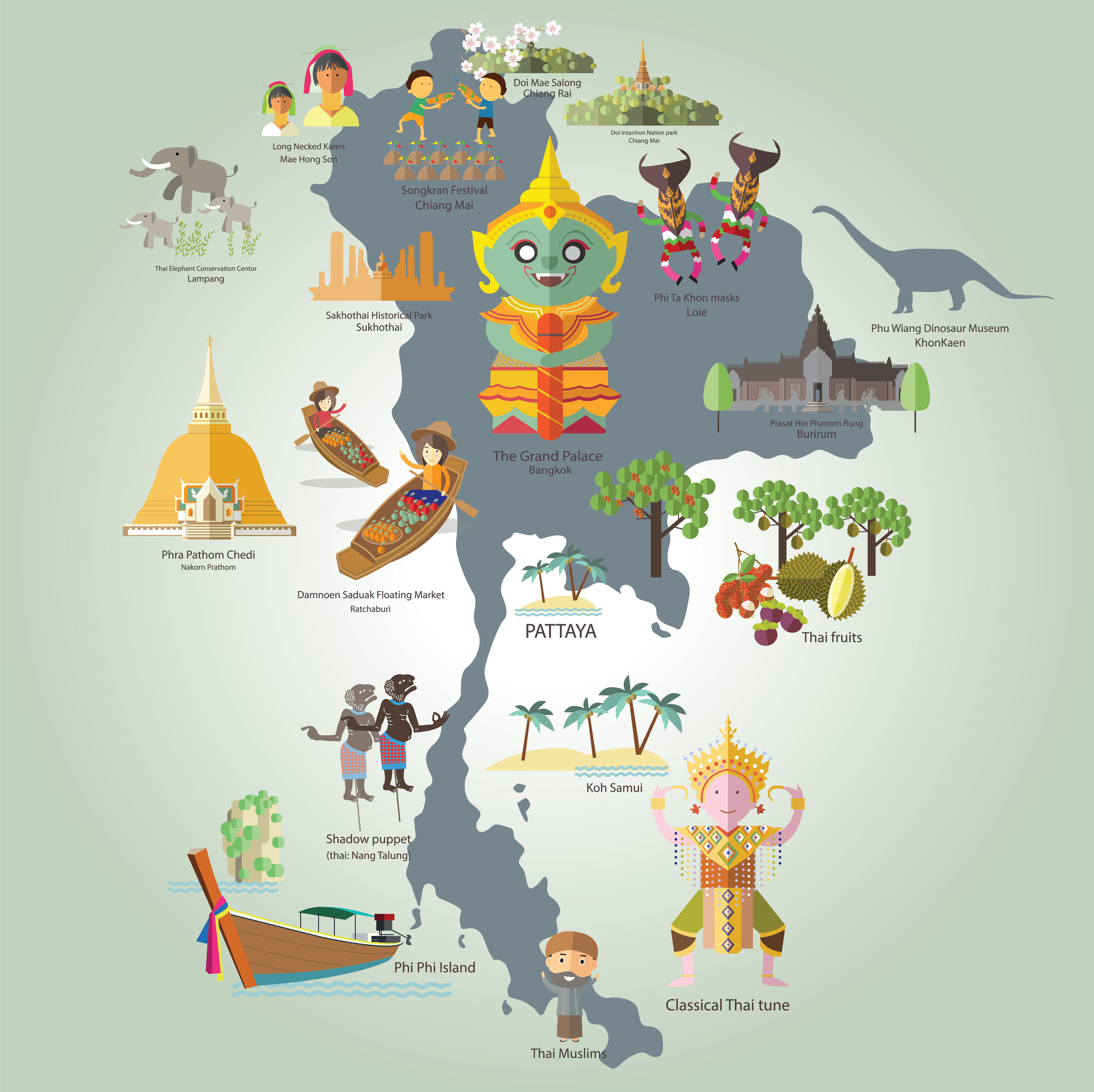 thailand tourism map