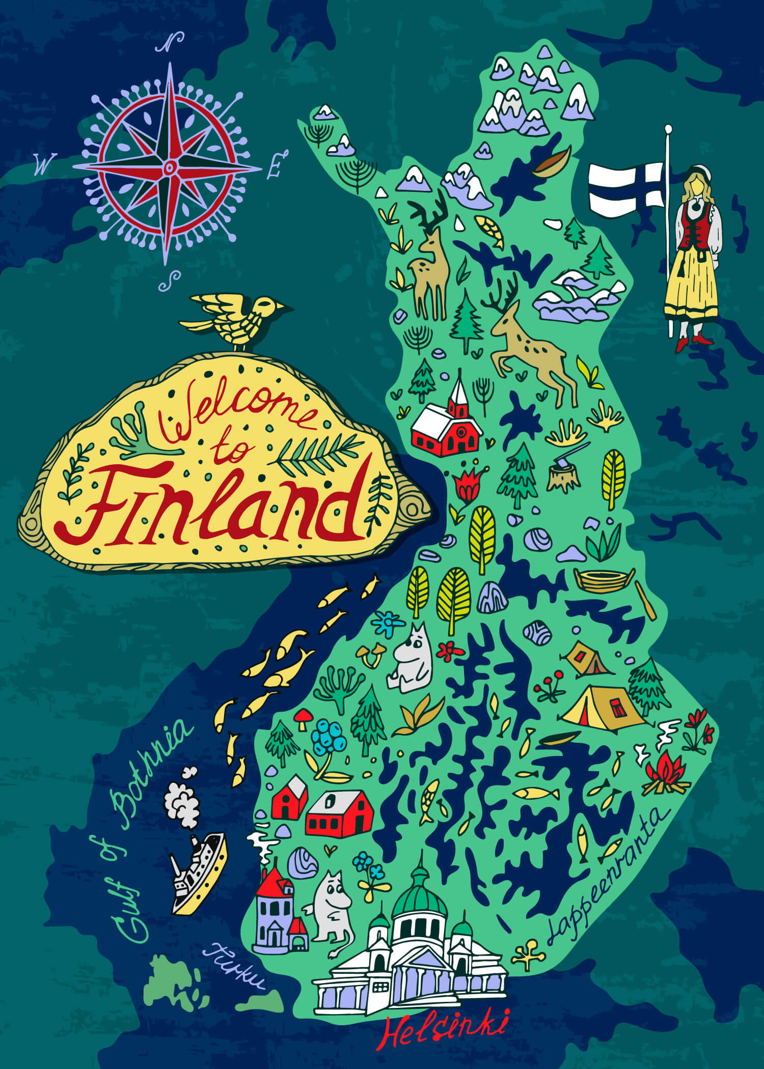 finland tourism map