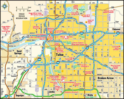 Tulsa Map, Oklahoma