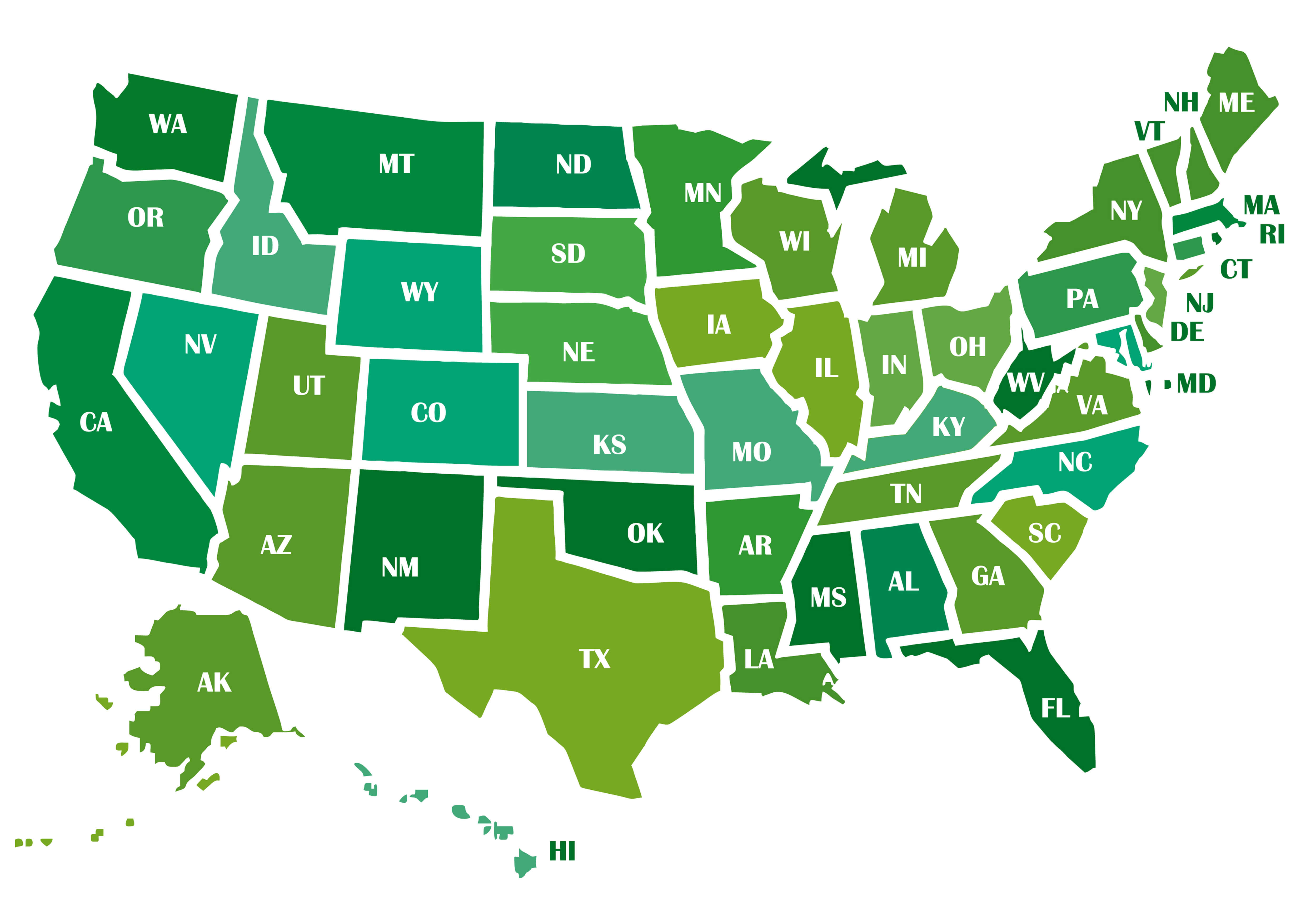 Map of United States States
