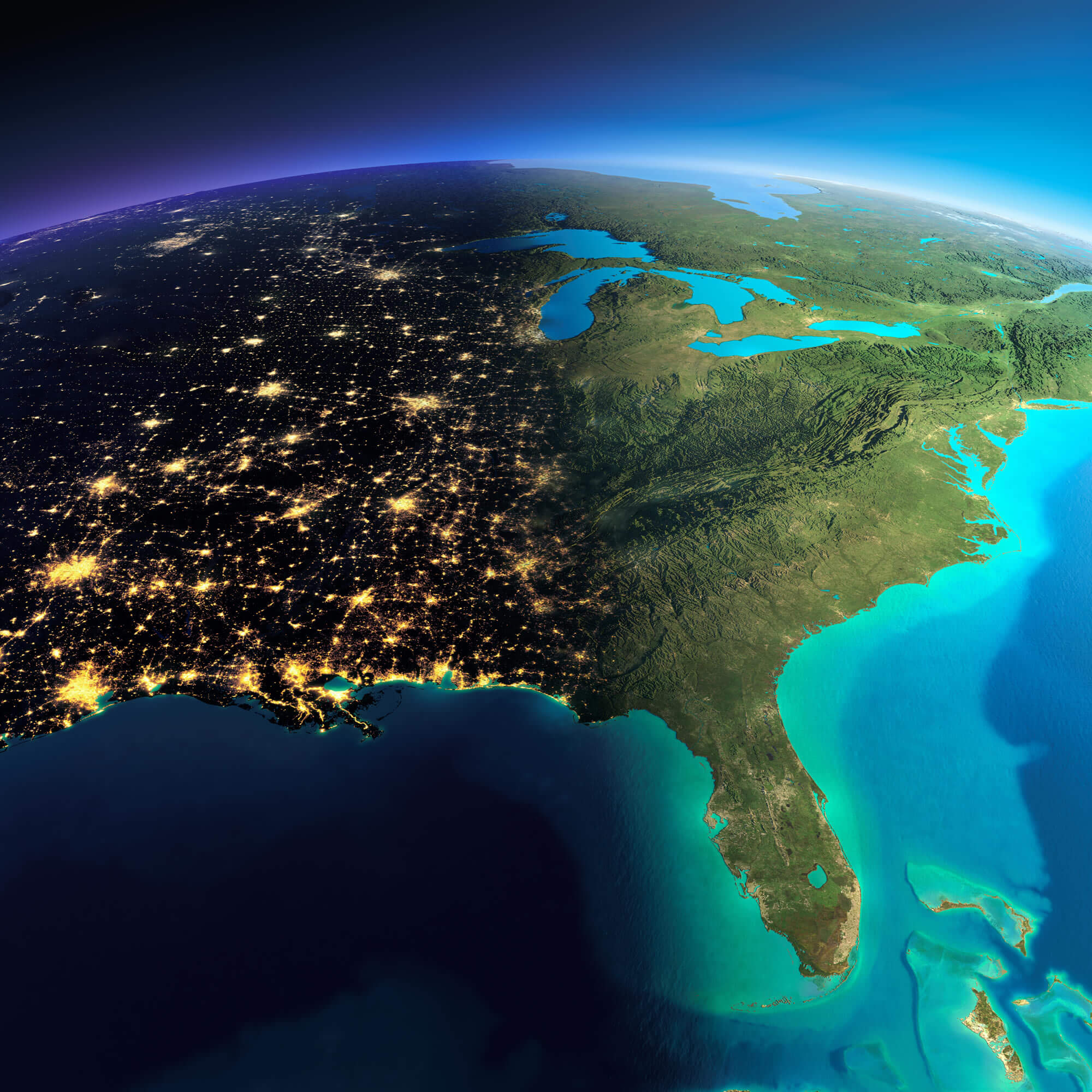 USA Earth Map, Mississippi