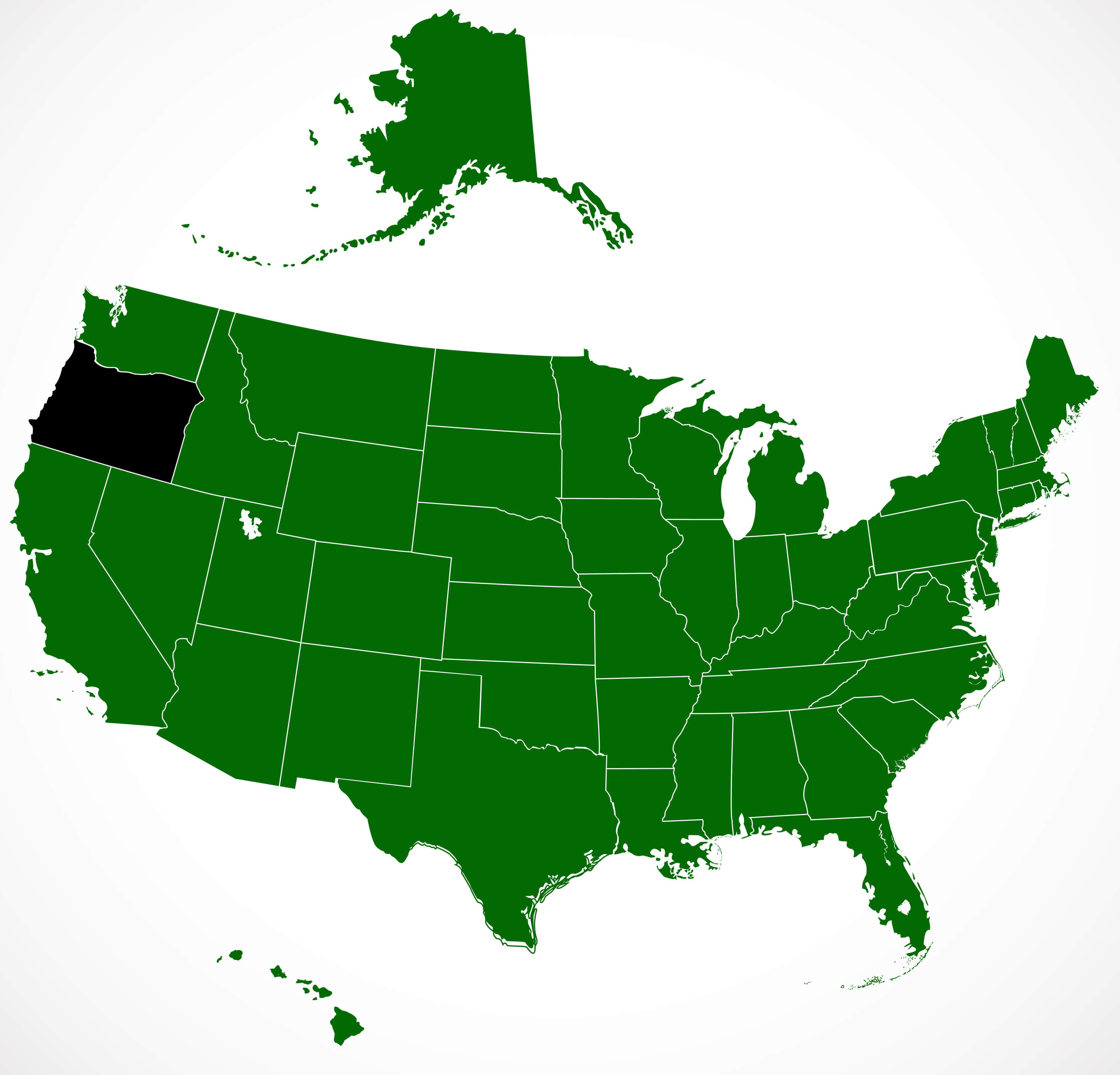 USA state Of Oregon map