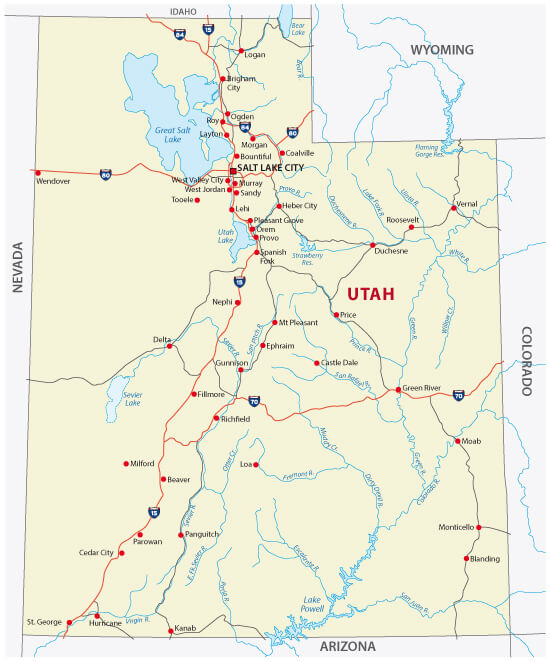 Utah Road Map