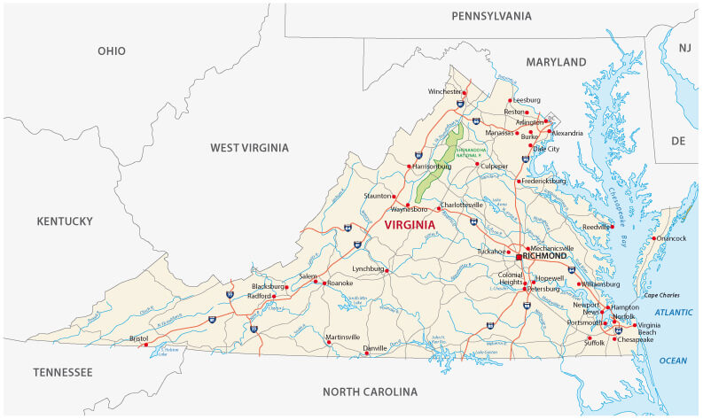 Virginia road map