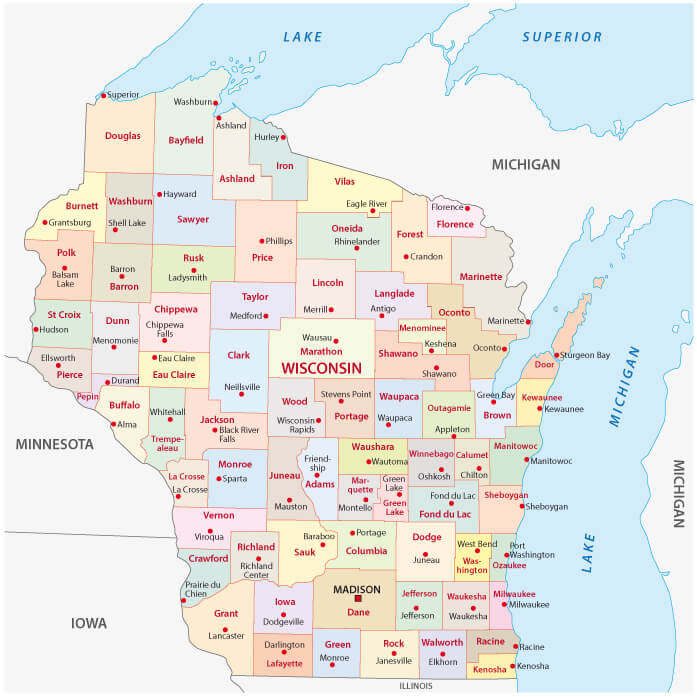 Wisconsin Administrative Map