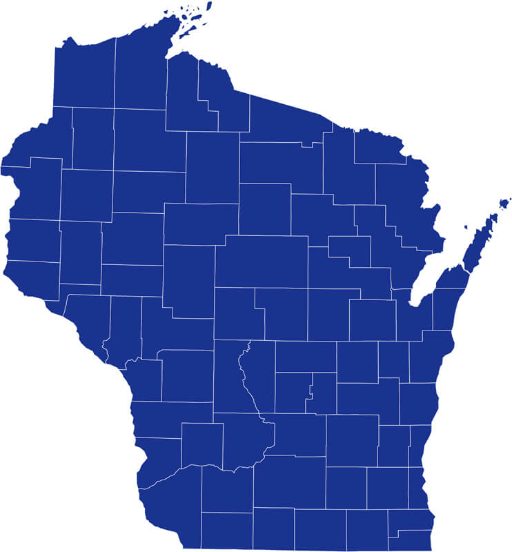 Wisconsin Blank State Map