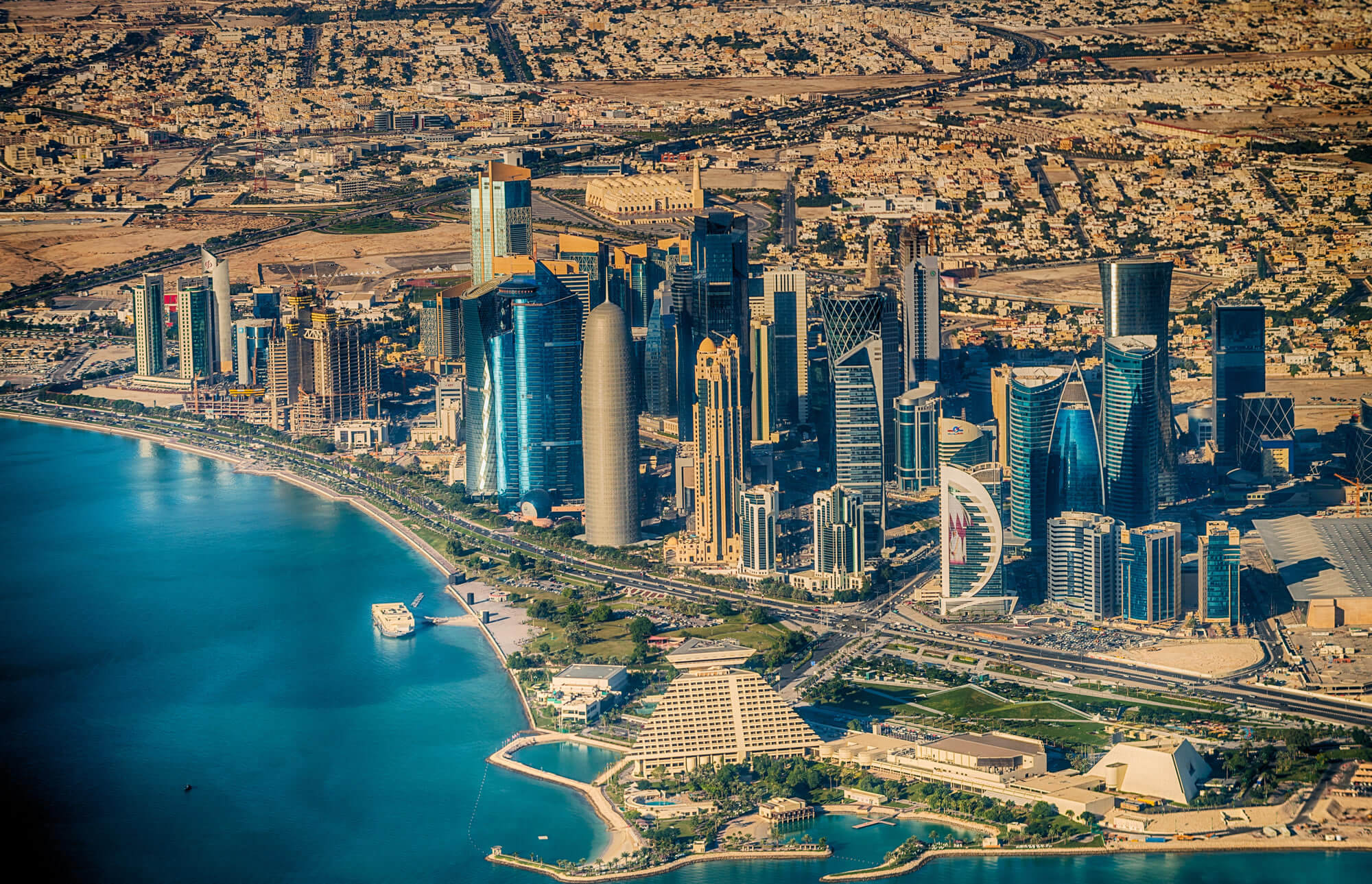 Aerial view of Doha, Qatar