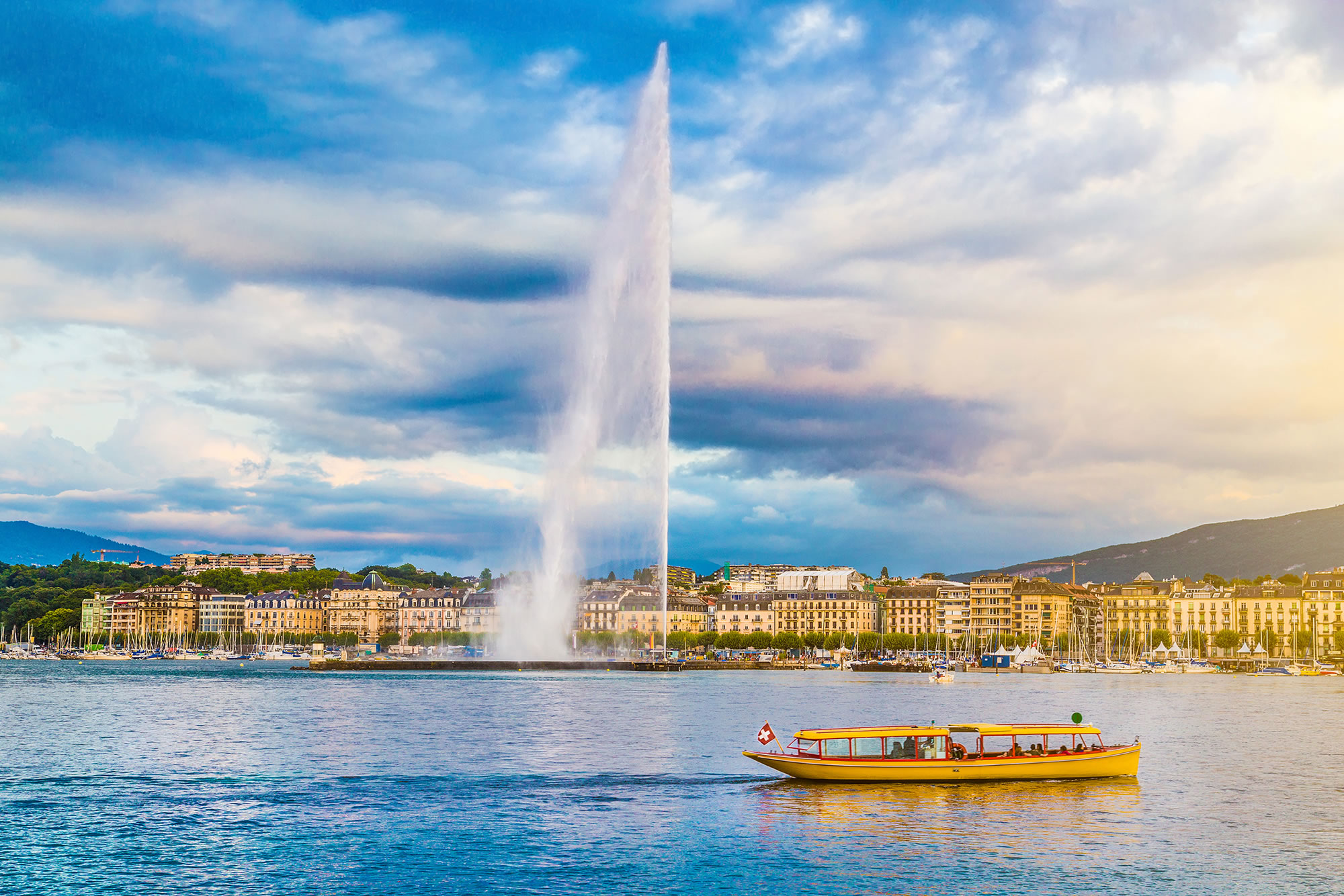 Jet d'Eau Fountain, Geneva Switzerland