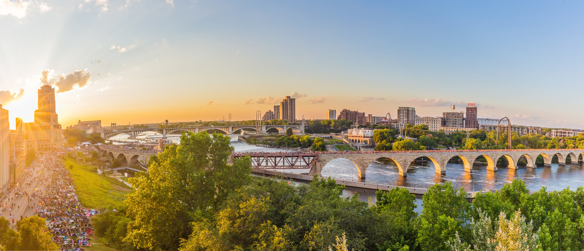 Minneapolis Minnesota at sunset