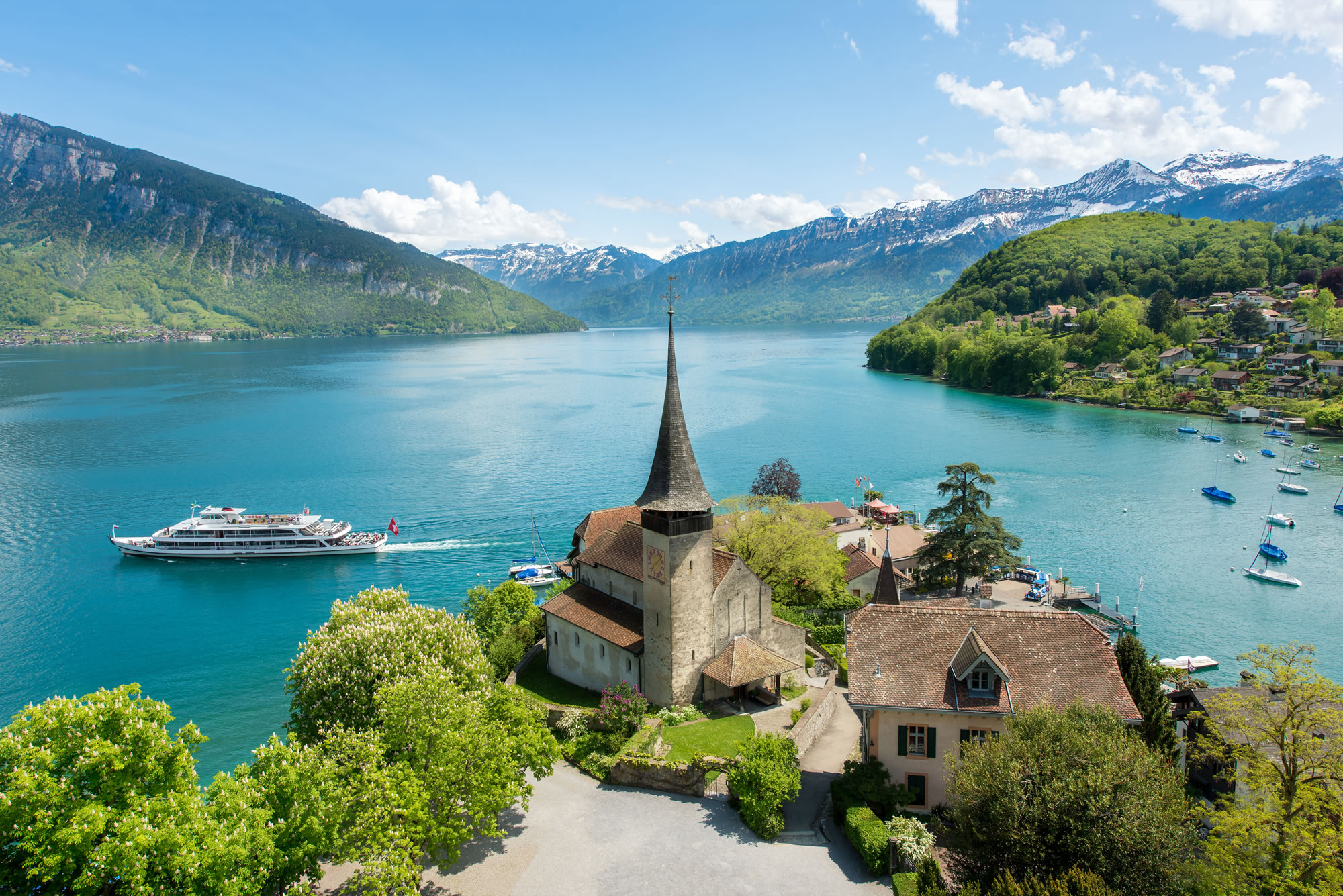 Brienz Town on Lake Brienz Switzerland