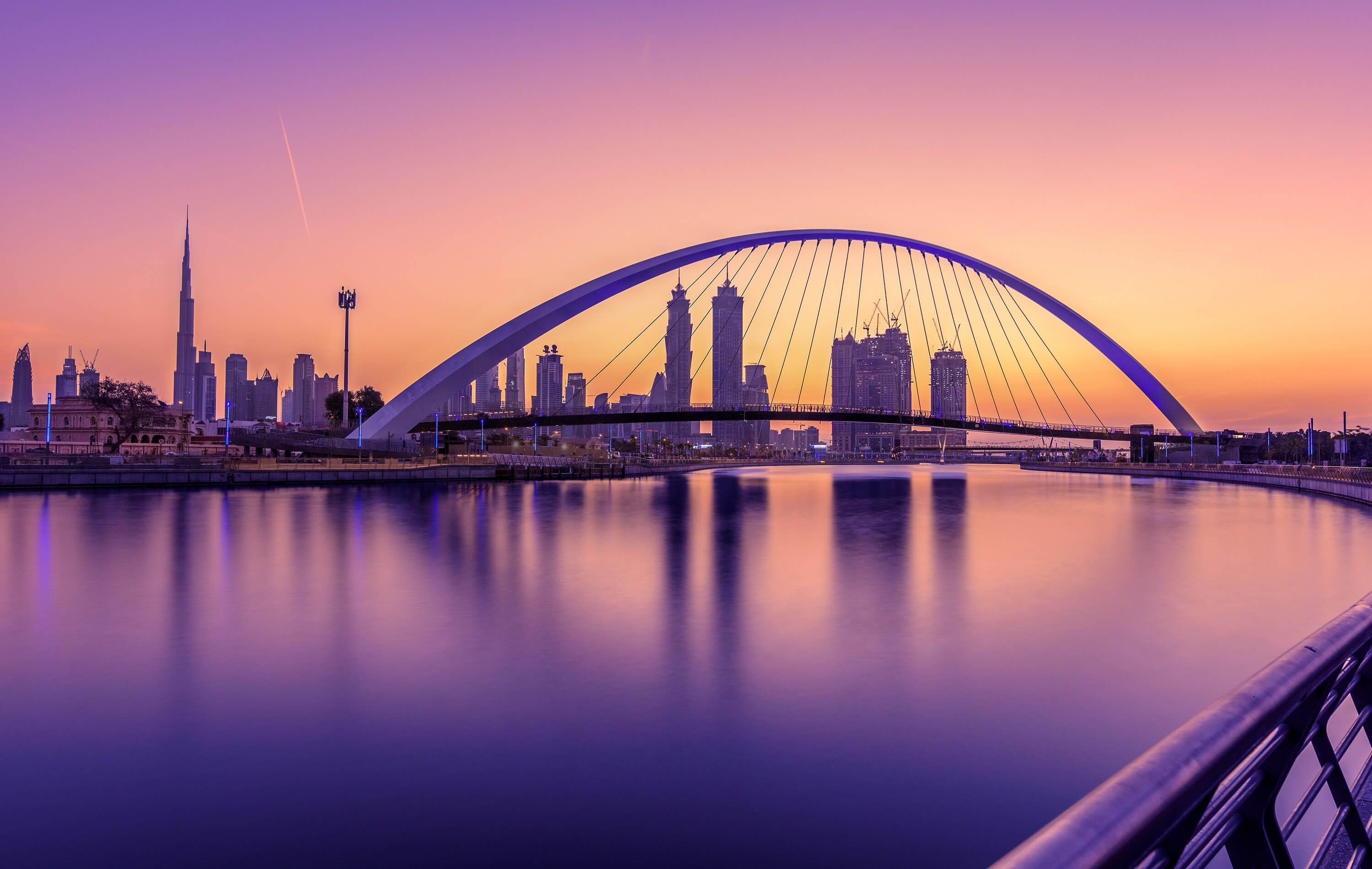 Sunrise in Dubai Canal, United Arab Emirates