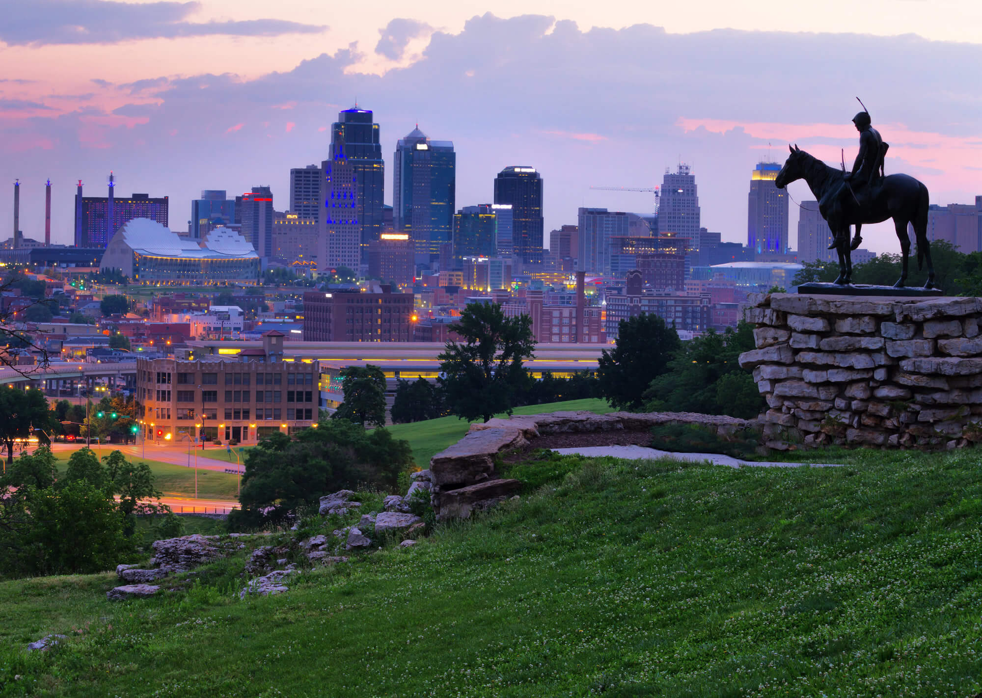 View of Kansas City, Missouri skylines